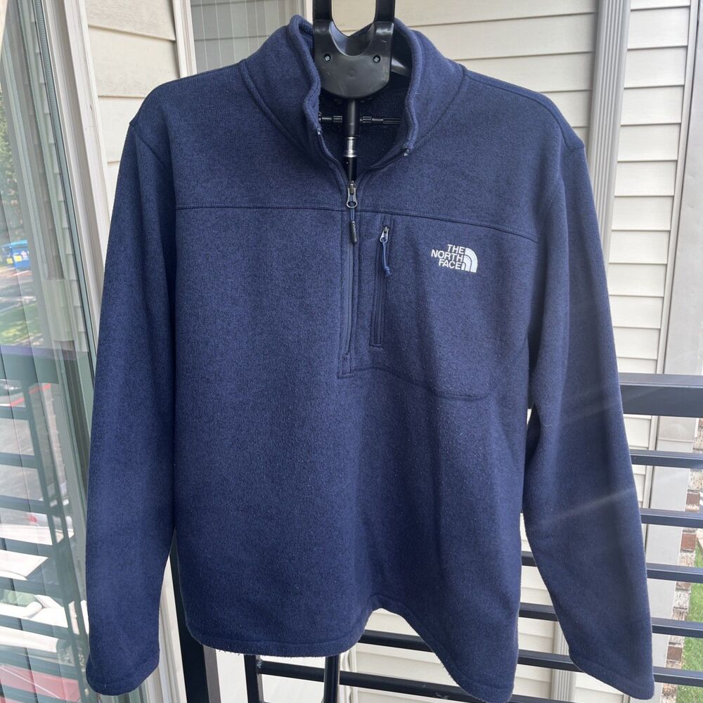 THE NORTH FACE Gordon Lyons Men's 1/4 Zip Fleece Sweater Size Blue Pullover XL